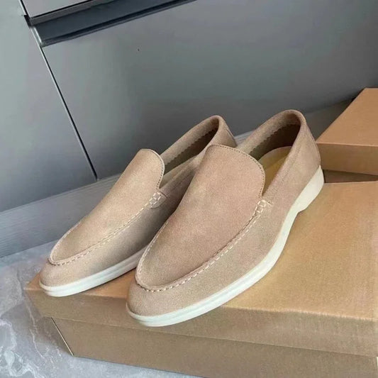 Zapato Mocasín Loafer Mouiller Suede Mate Punta Redonda Casual Diversos Tamaños